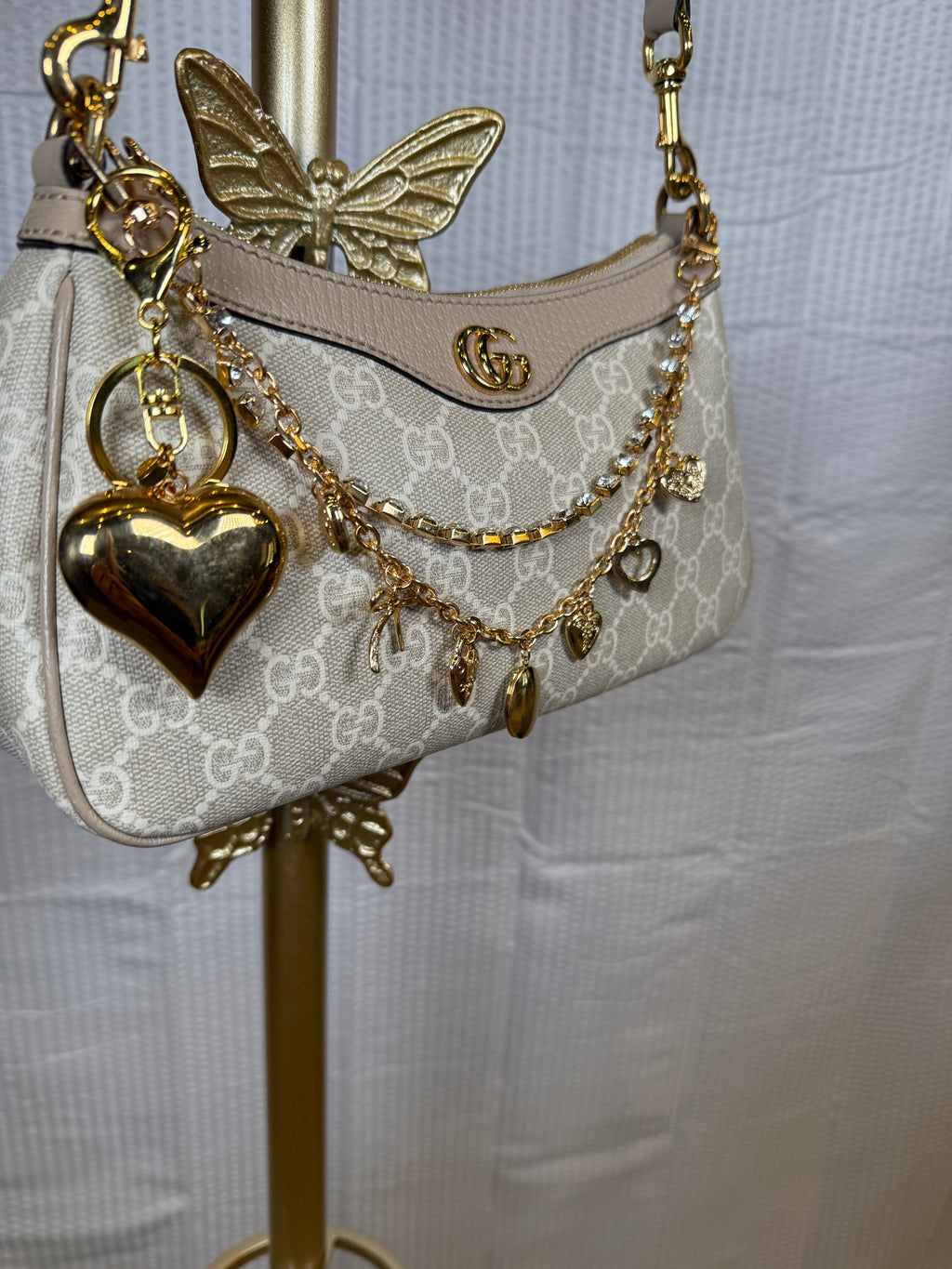 Gold Heart Purse Charm