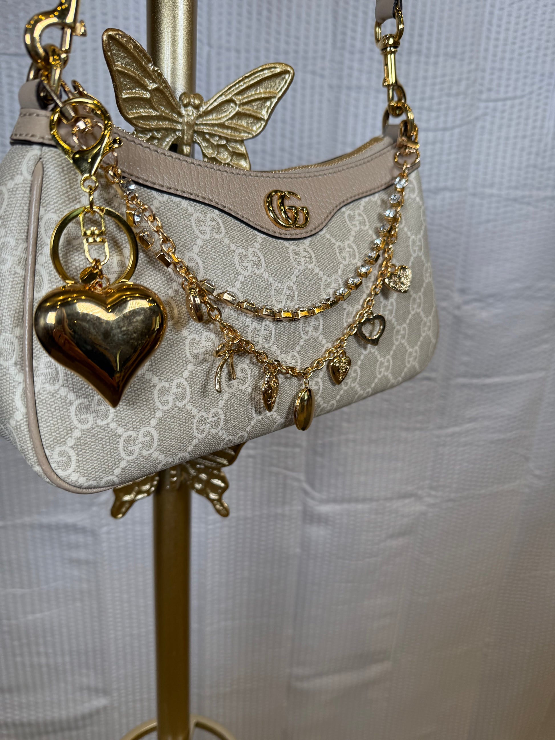 Gold Heart Purse Charm