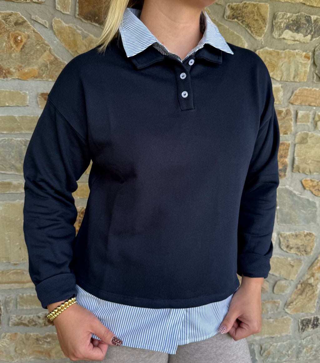 Button up allusion sweater