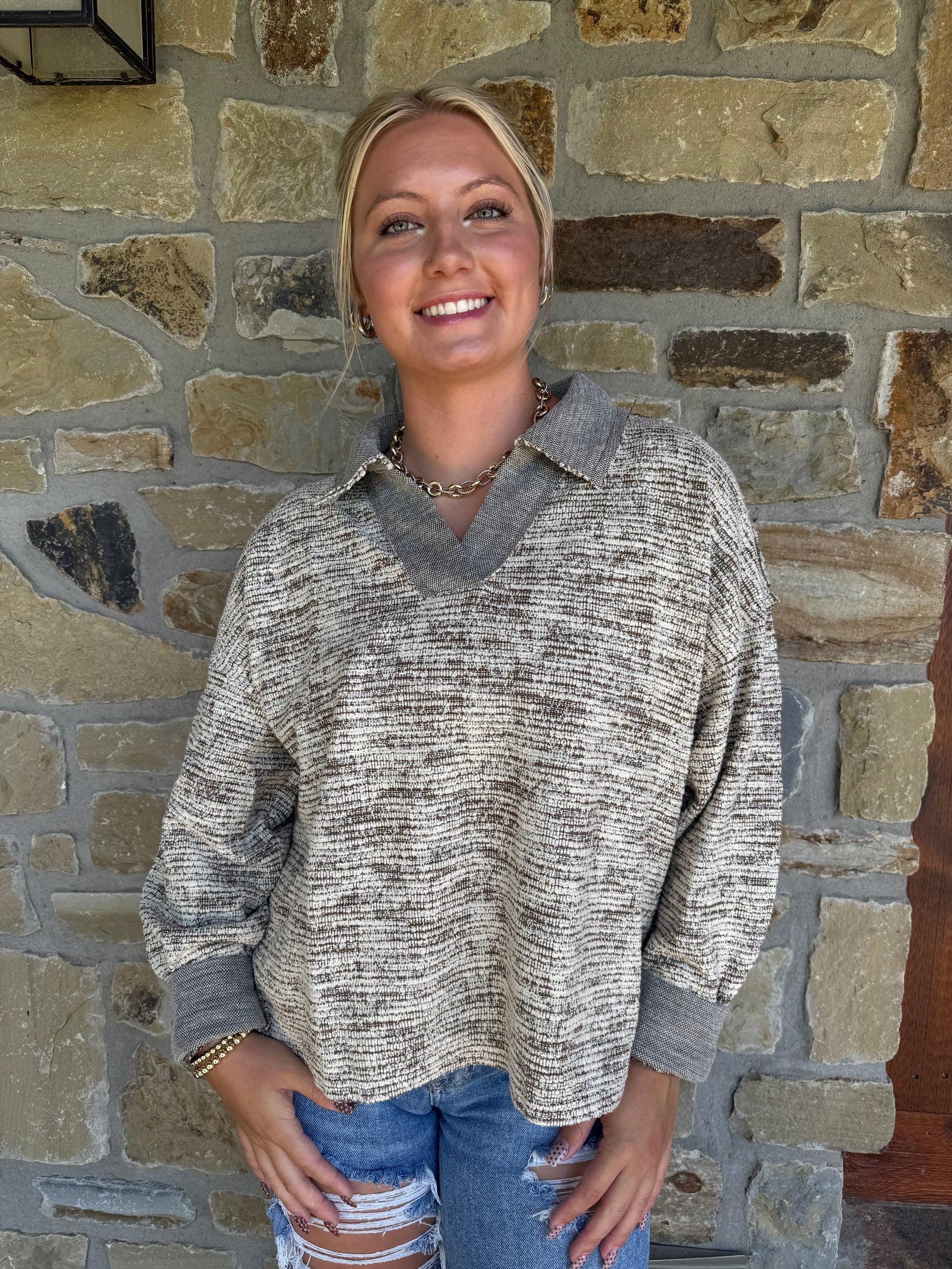 Melange Knit Sweater