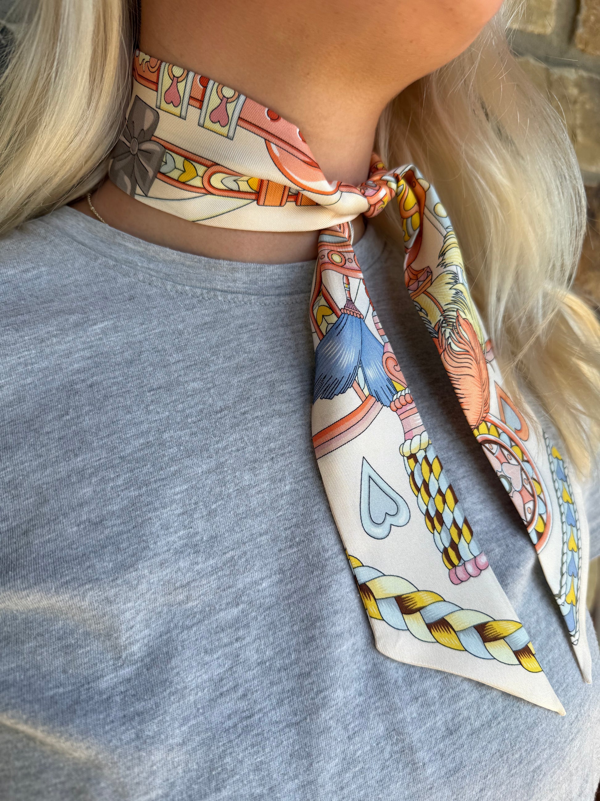 Cream Twilly Scarf
