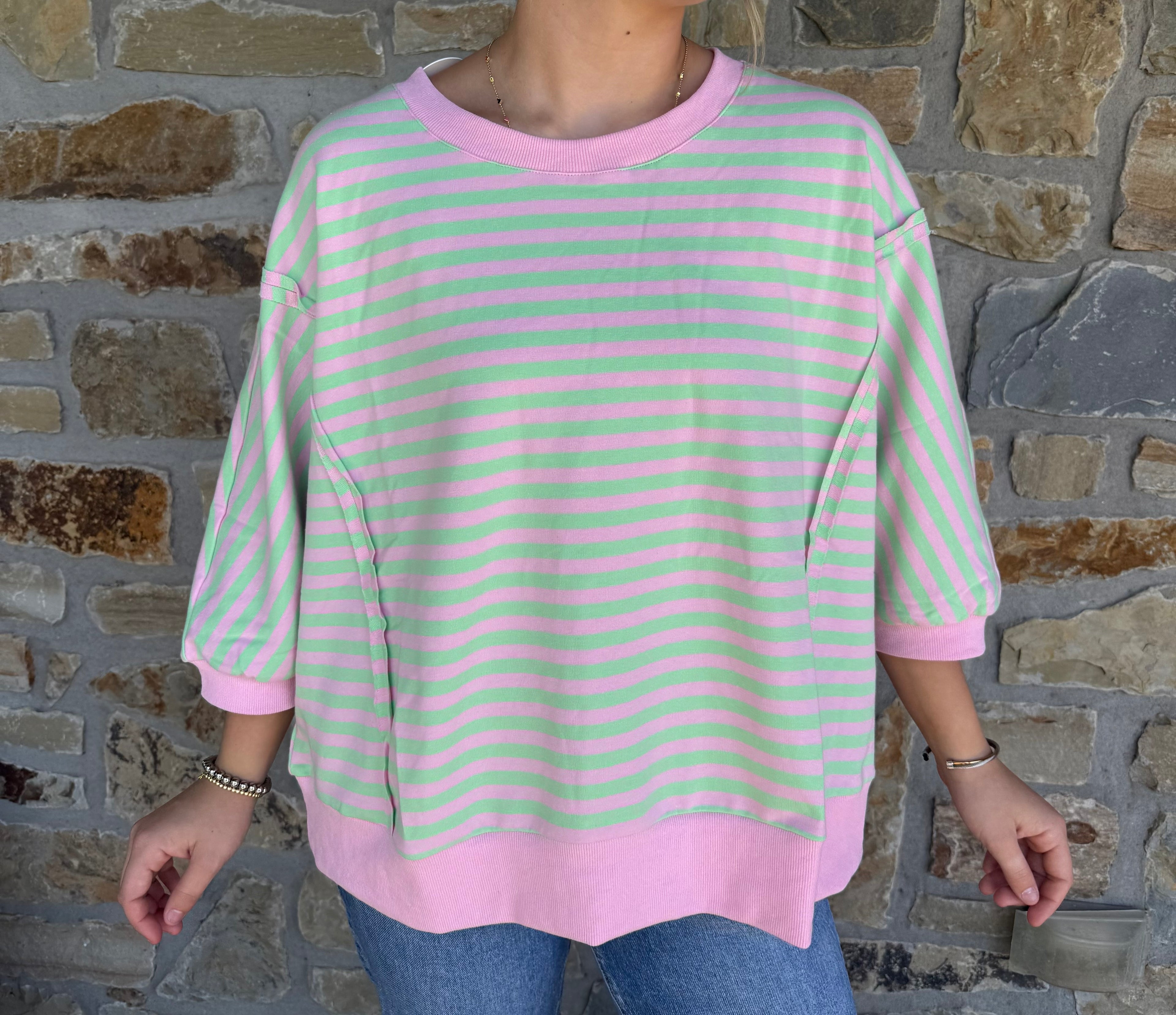 Pink & Green Sweatshirt
