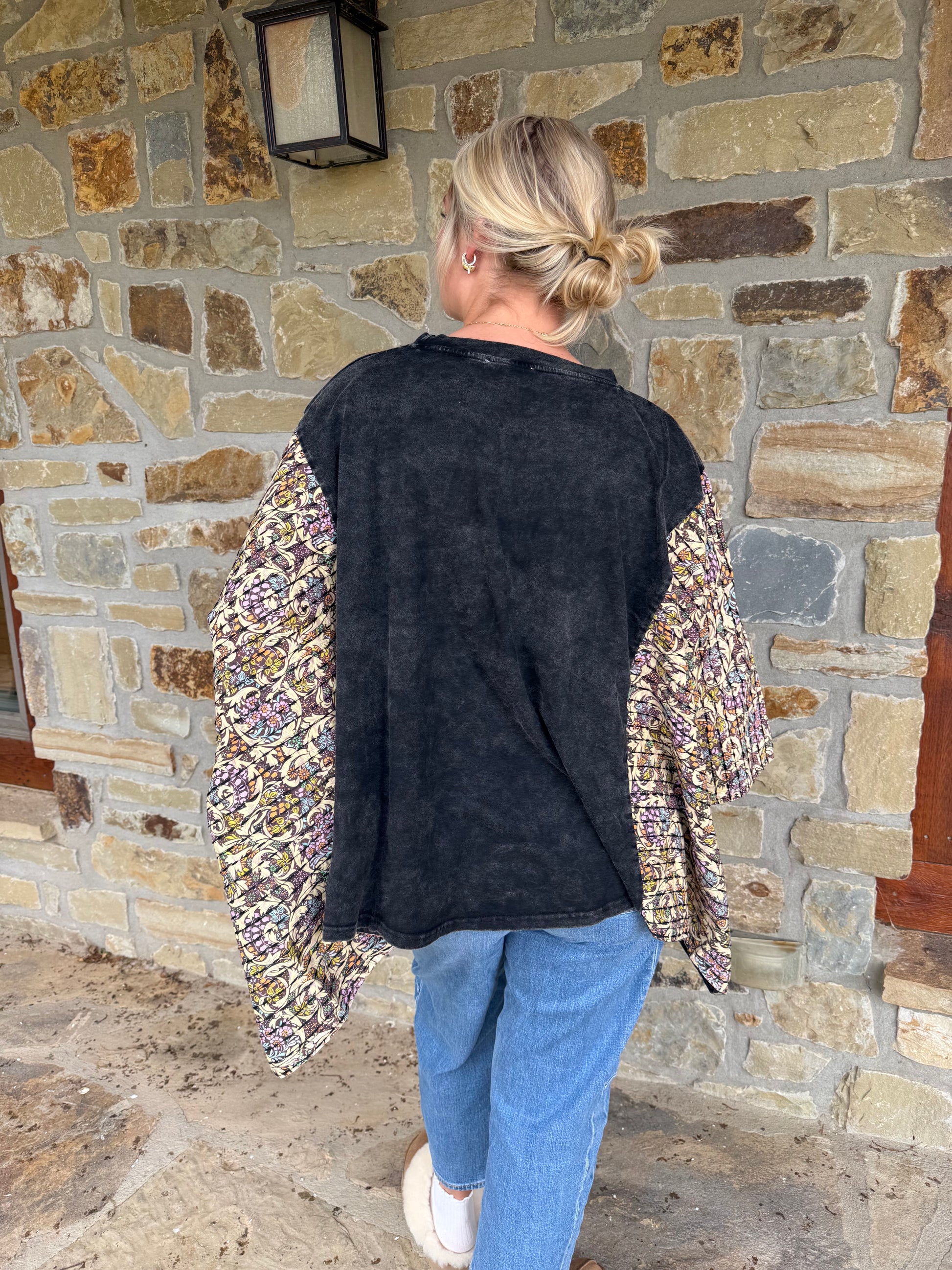 Print Poncho Top