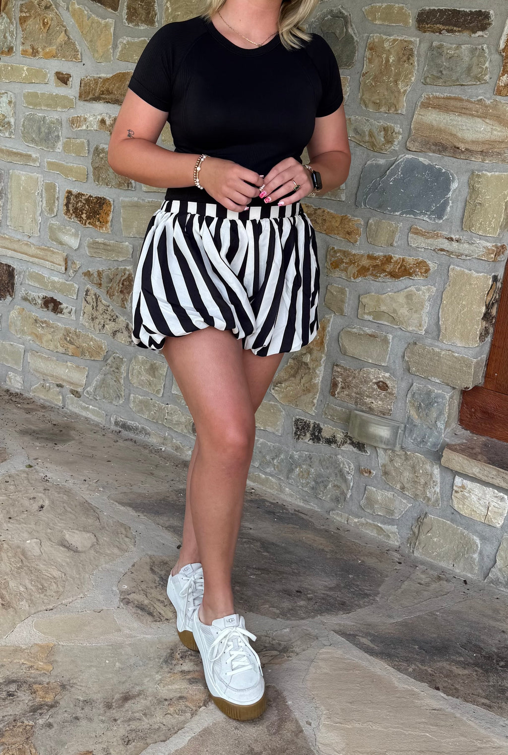 Black & White Balloon Shorts