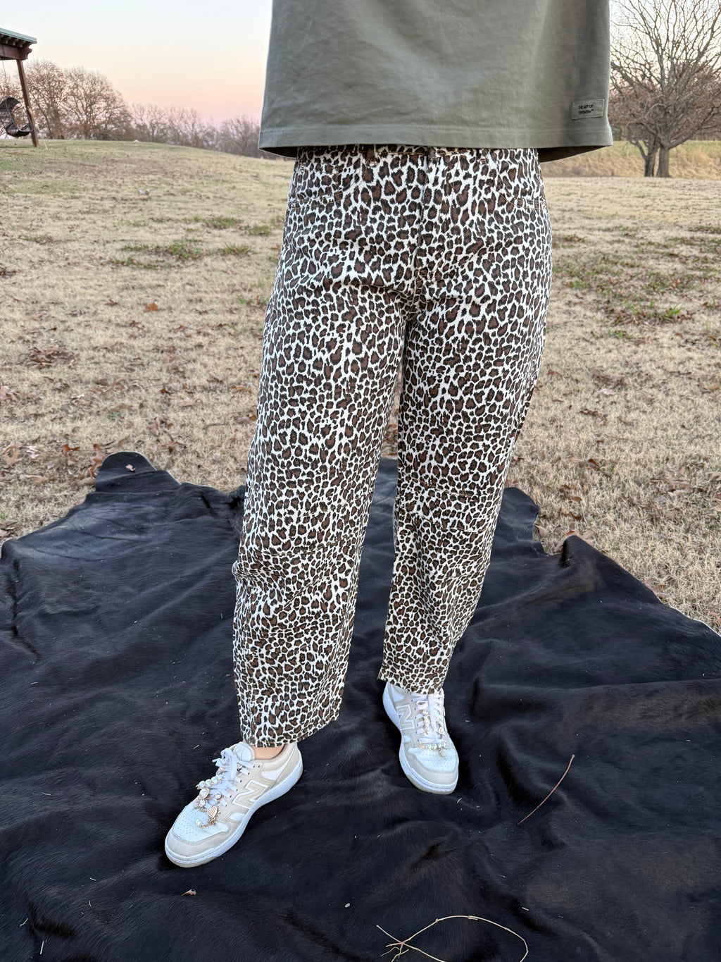 barrel leopard print jeans