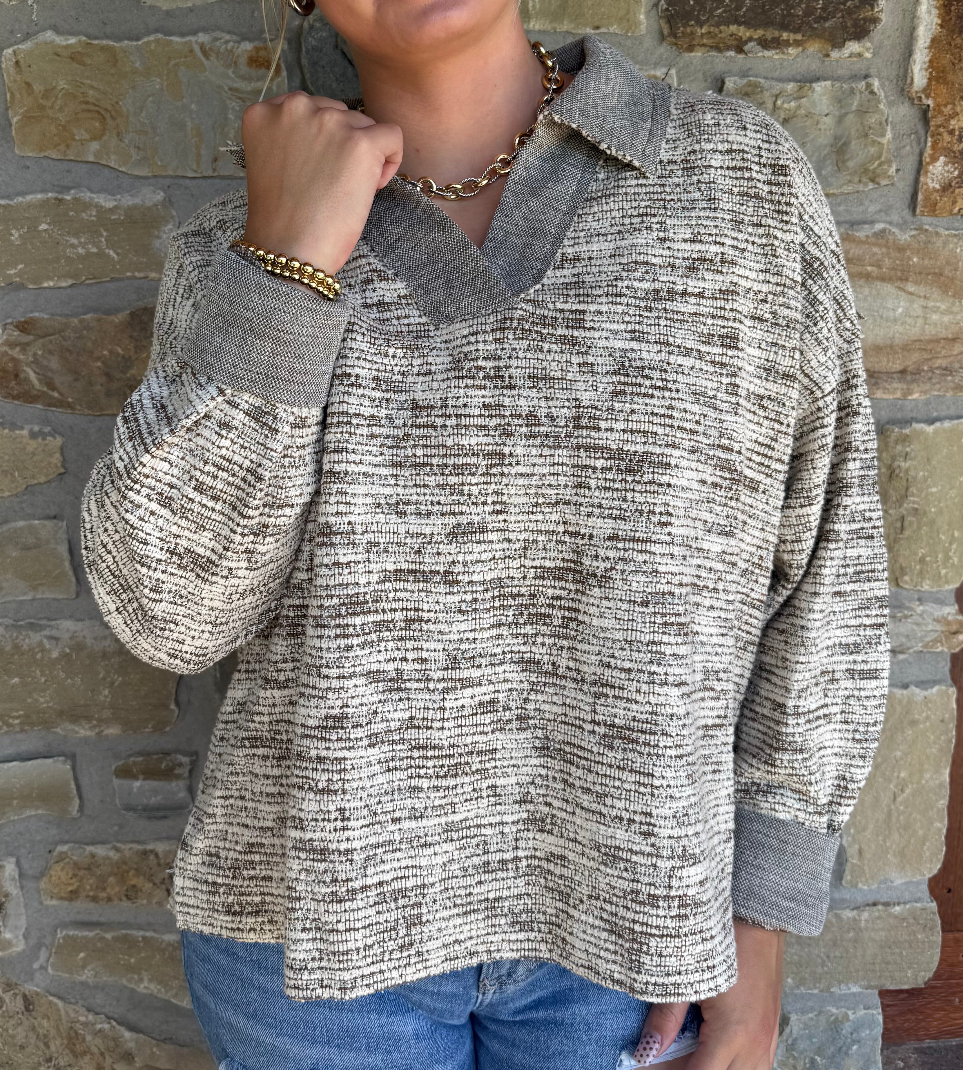 Melange Knit Sweater