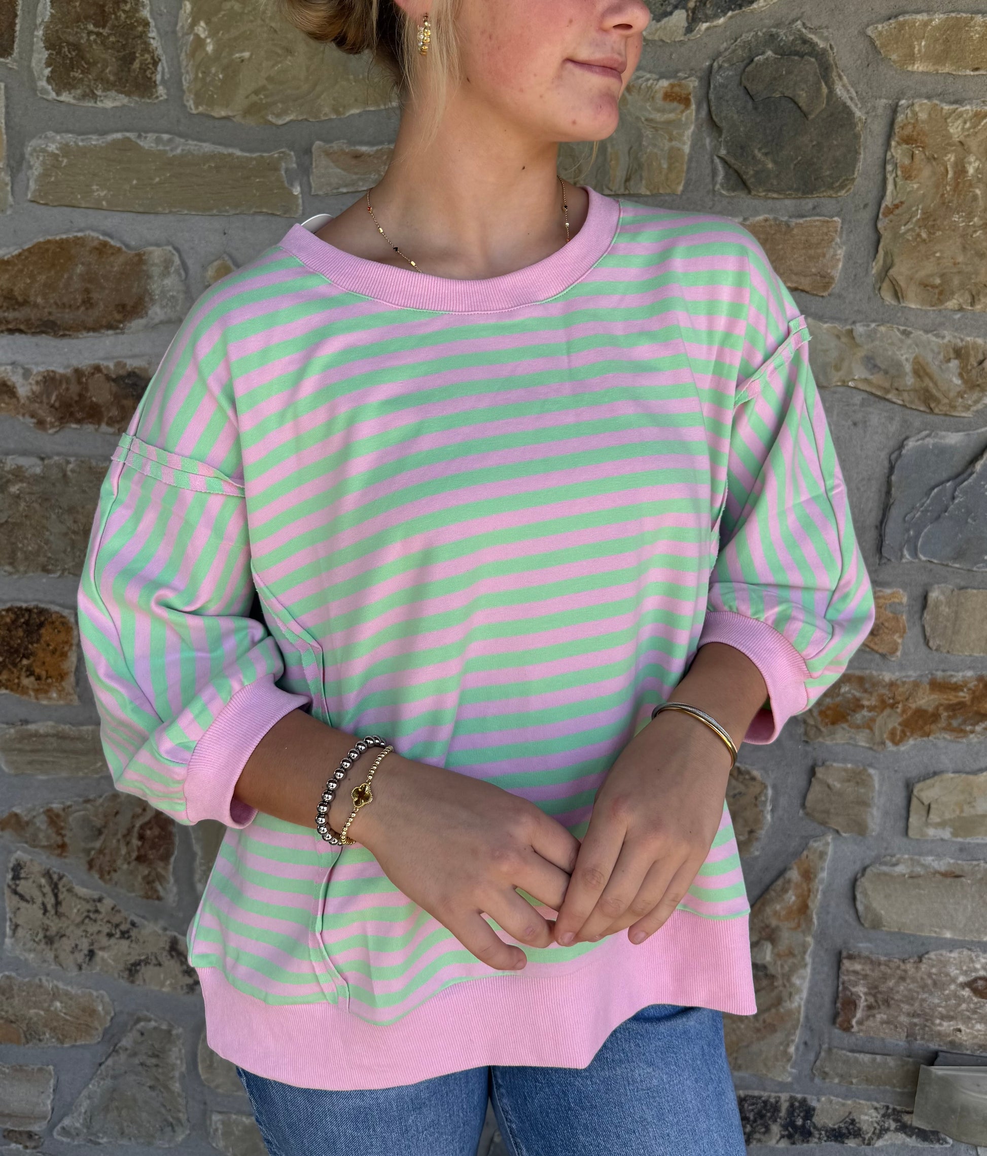 Pink & Green Sweatshirt