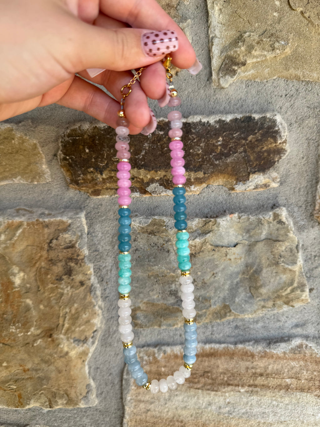 Sea sky beaded necklace