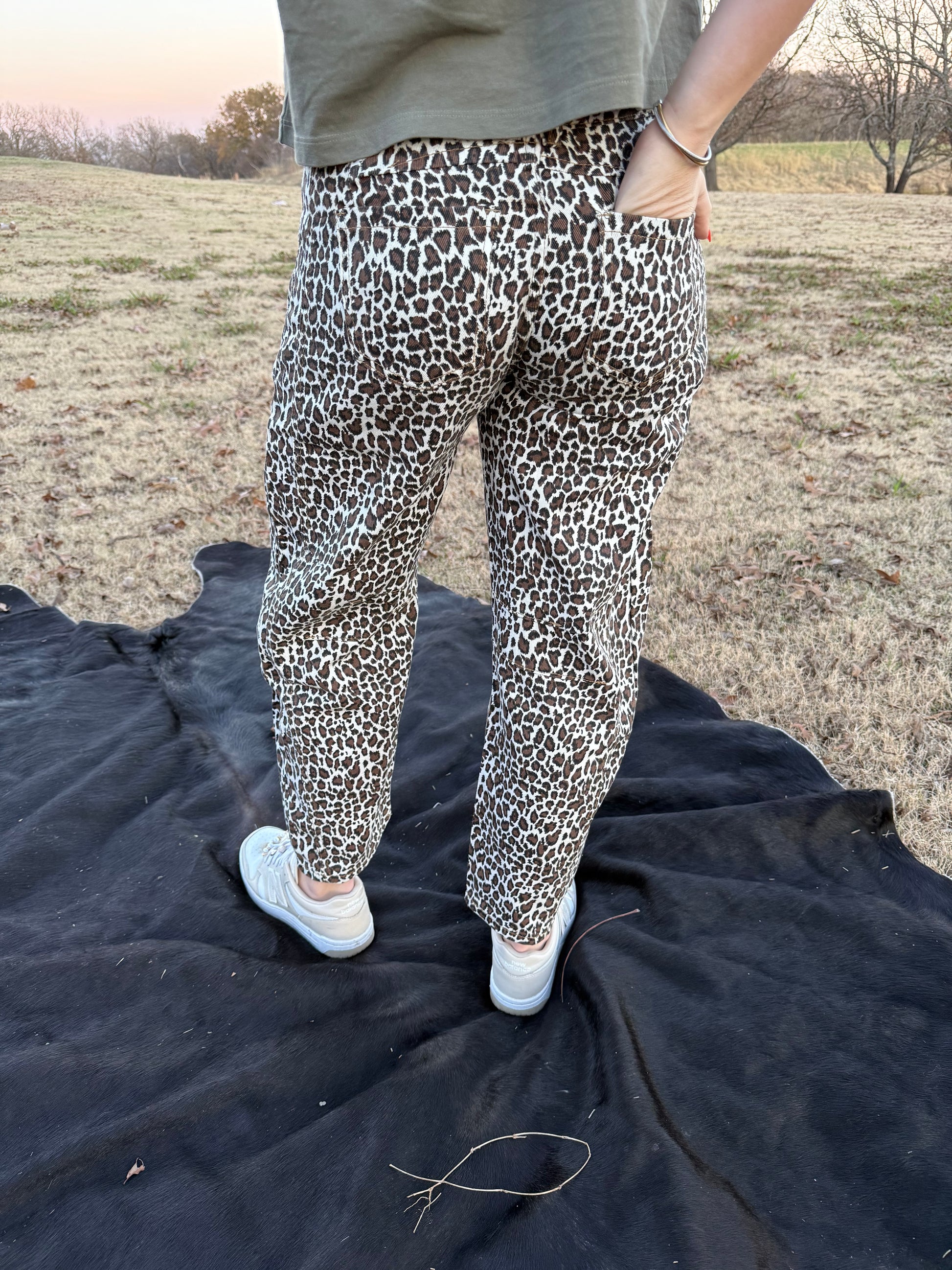 barrel leopard print jeans