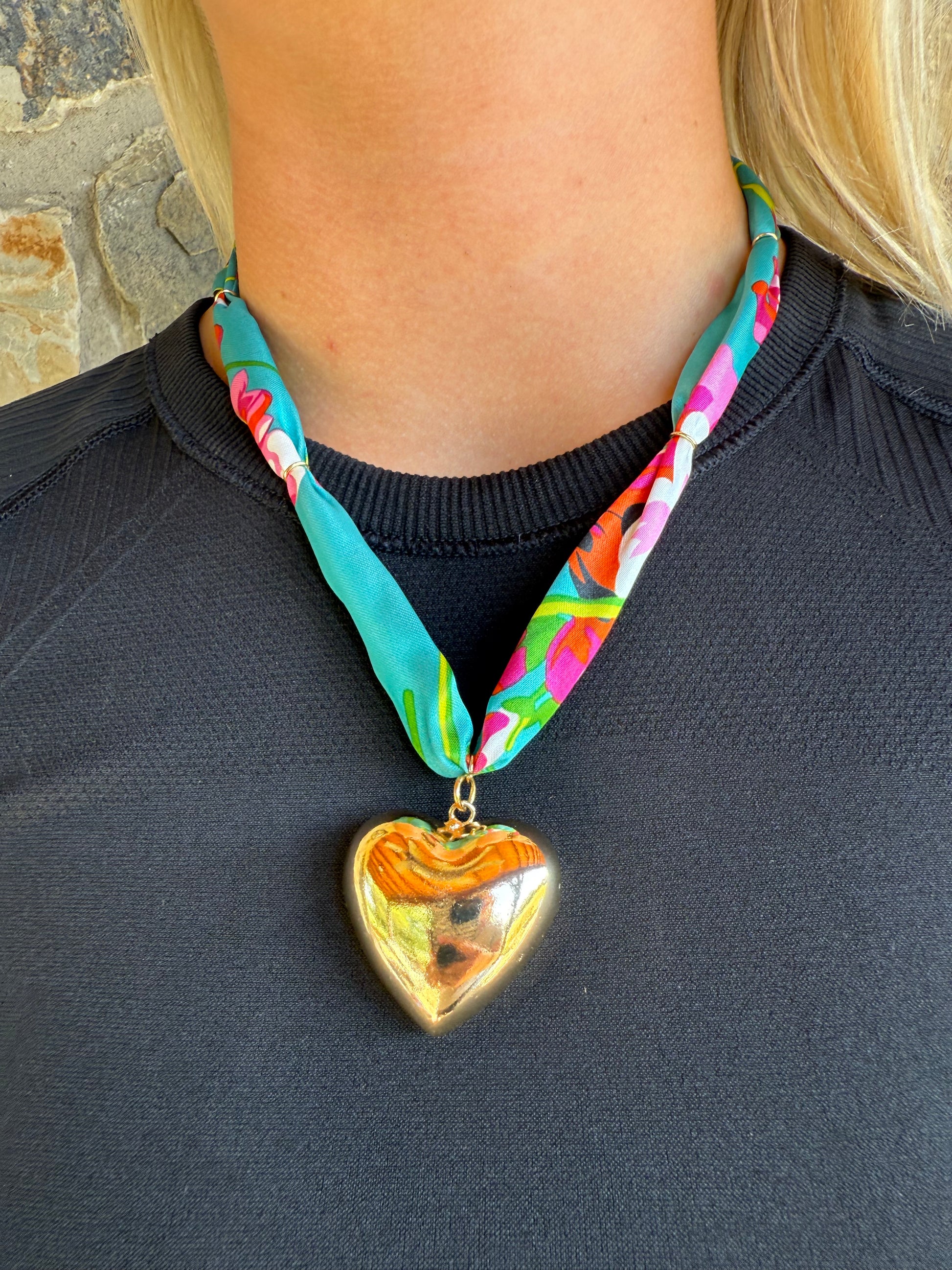 Puffy heart scarf tie