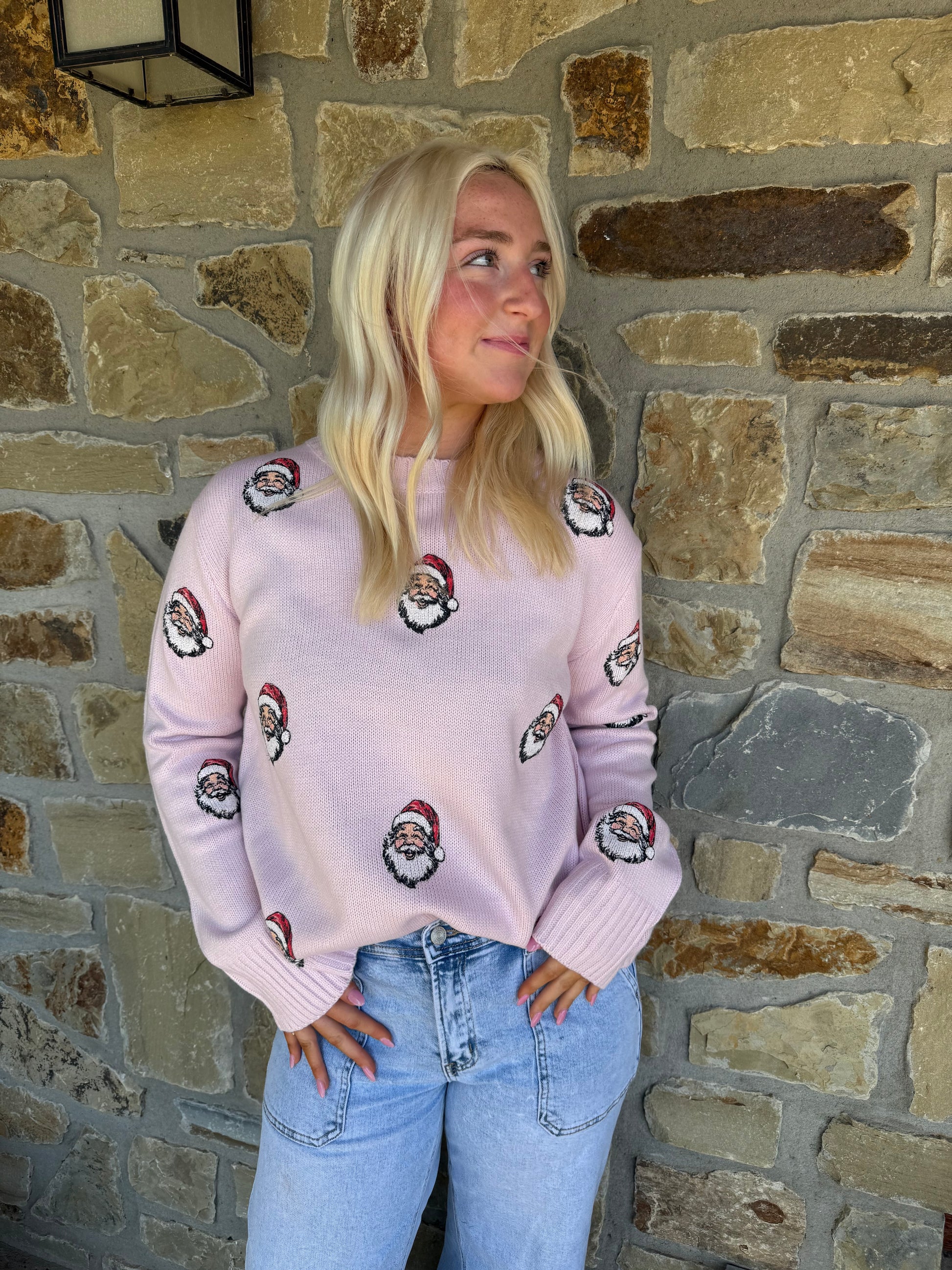 Pink Santa Sweater