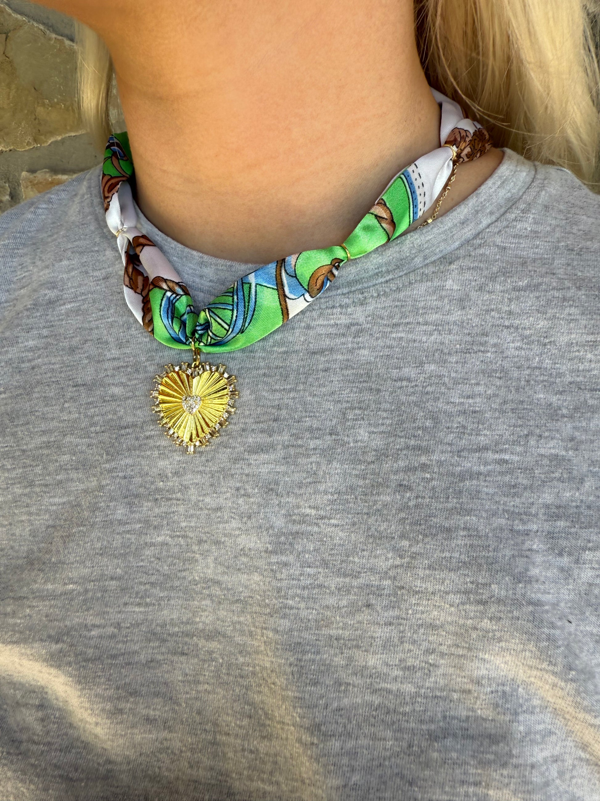 Green heart scarf tie