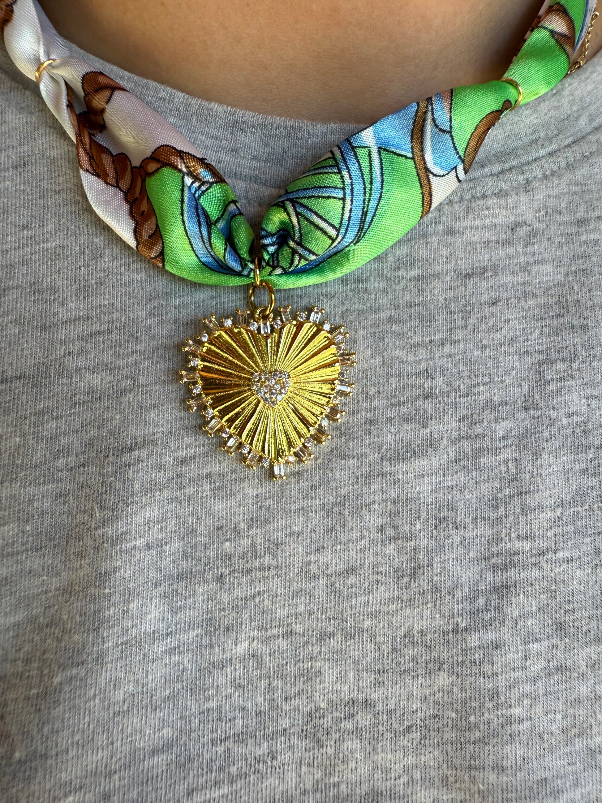 Green heart scarf tie