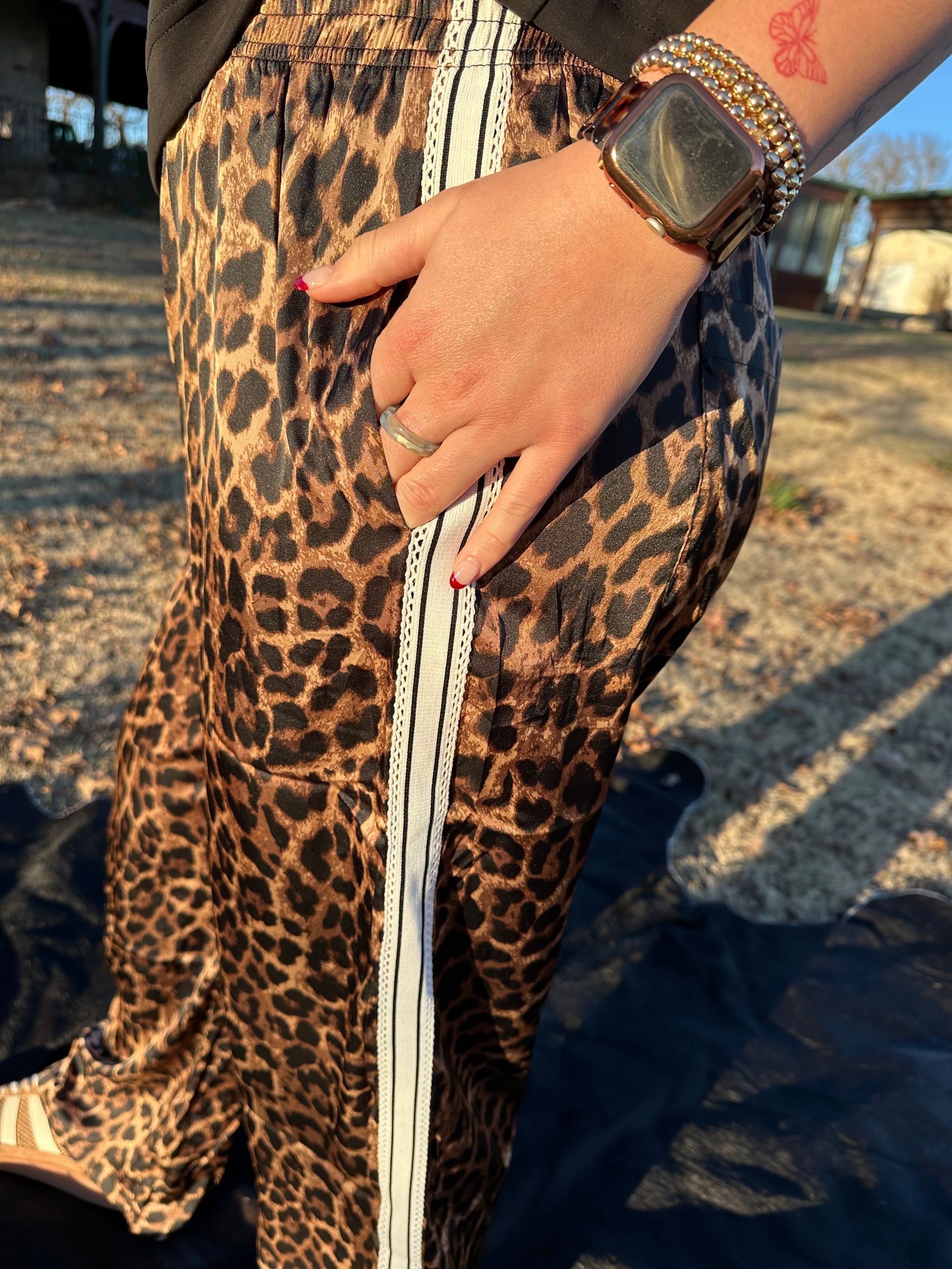 silk cheetah pant