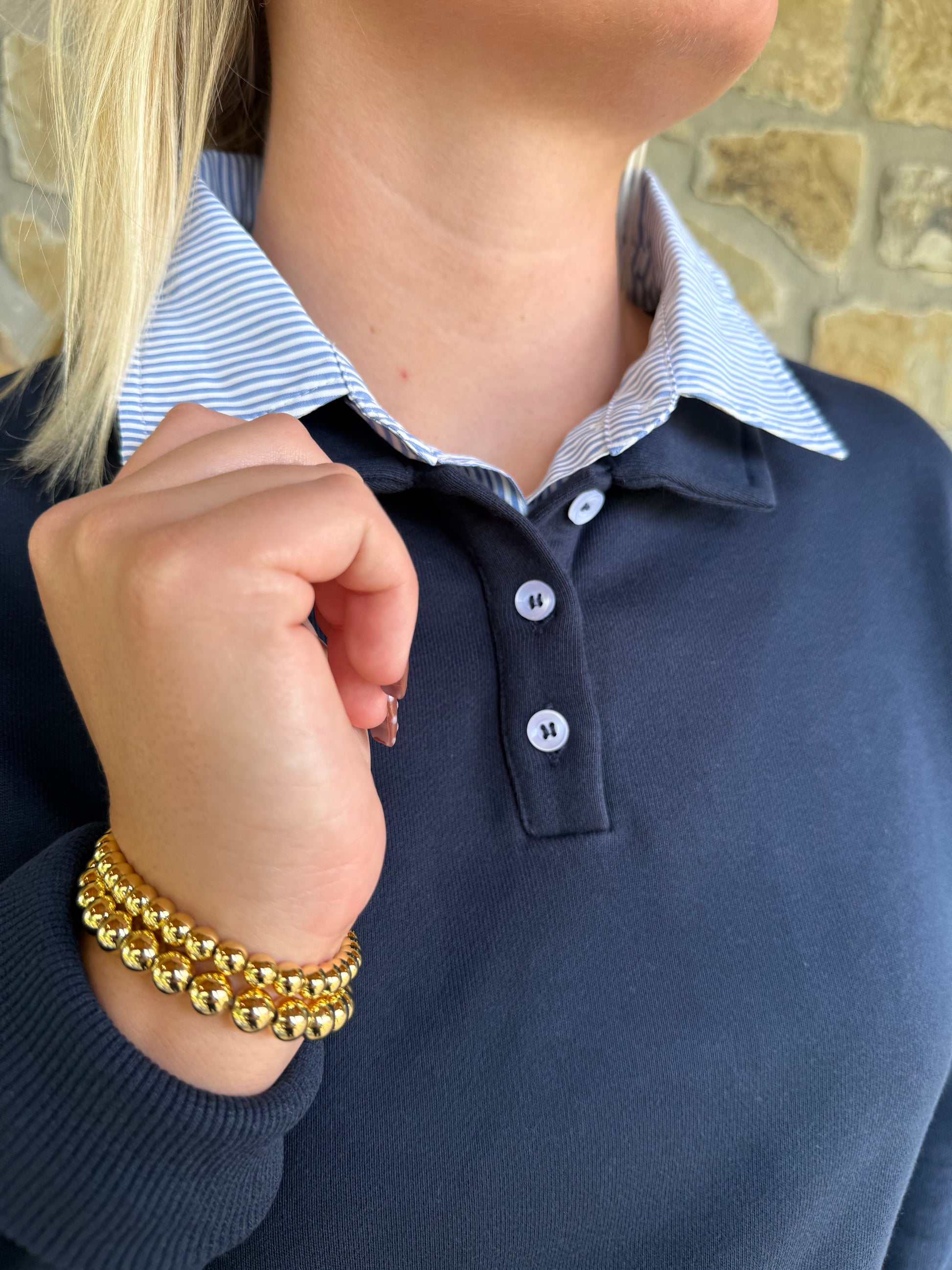 Button up allusion sweater