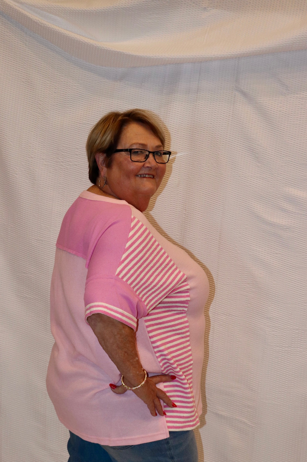 Pink Multi Textured shirt