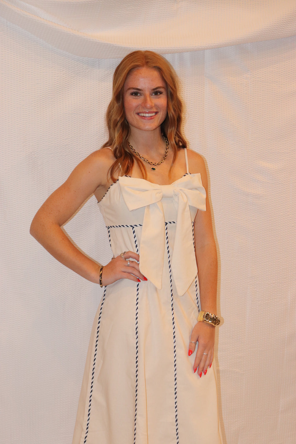 Cream Bow Front Dress