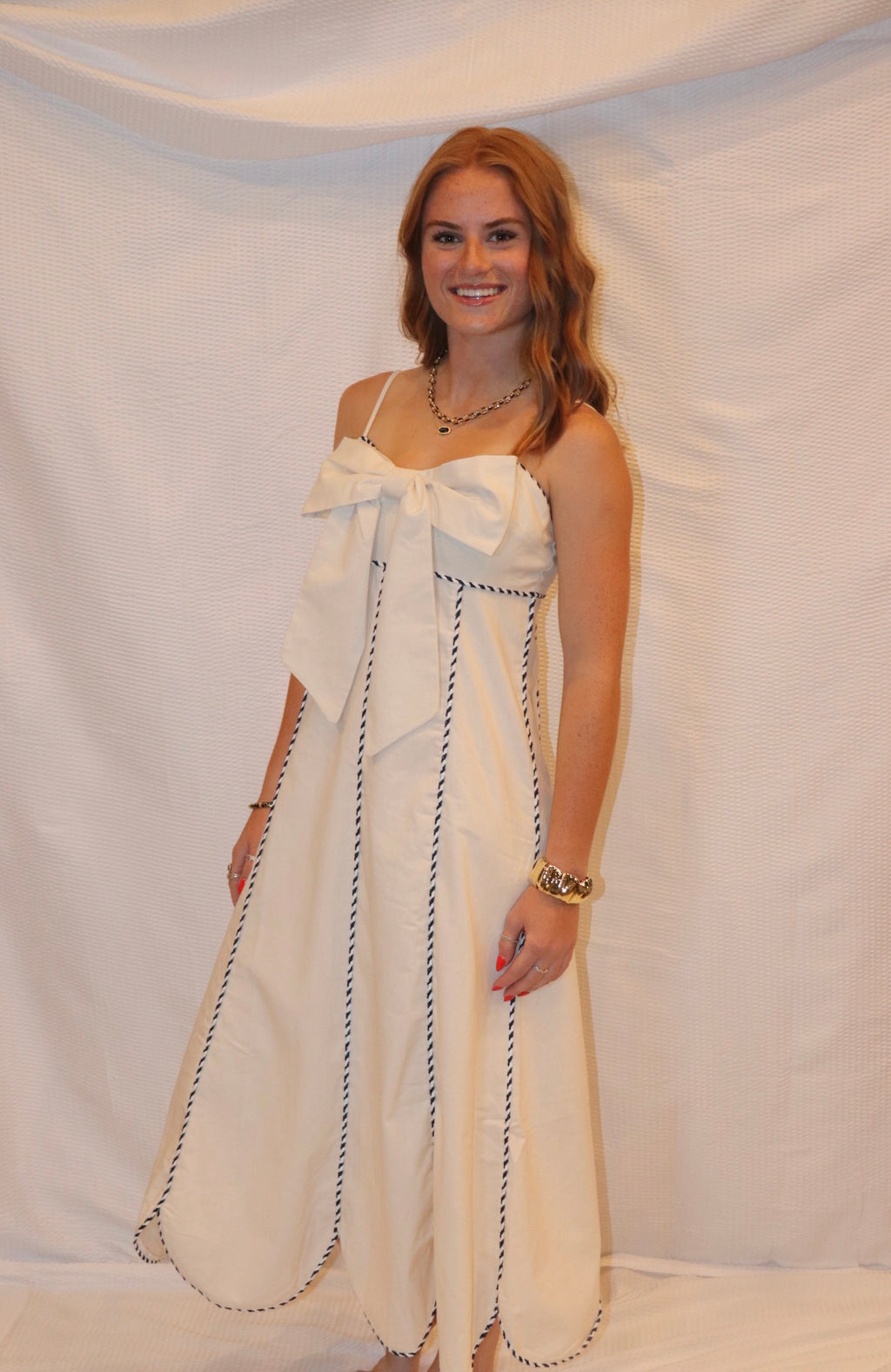 Cream Bow Front Dress