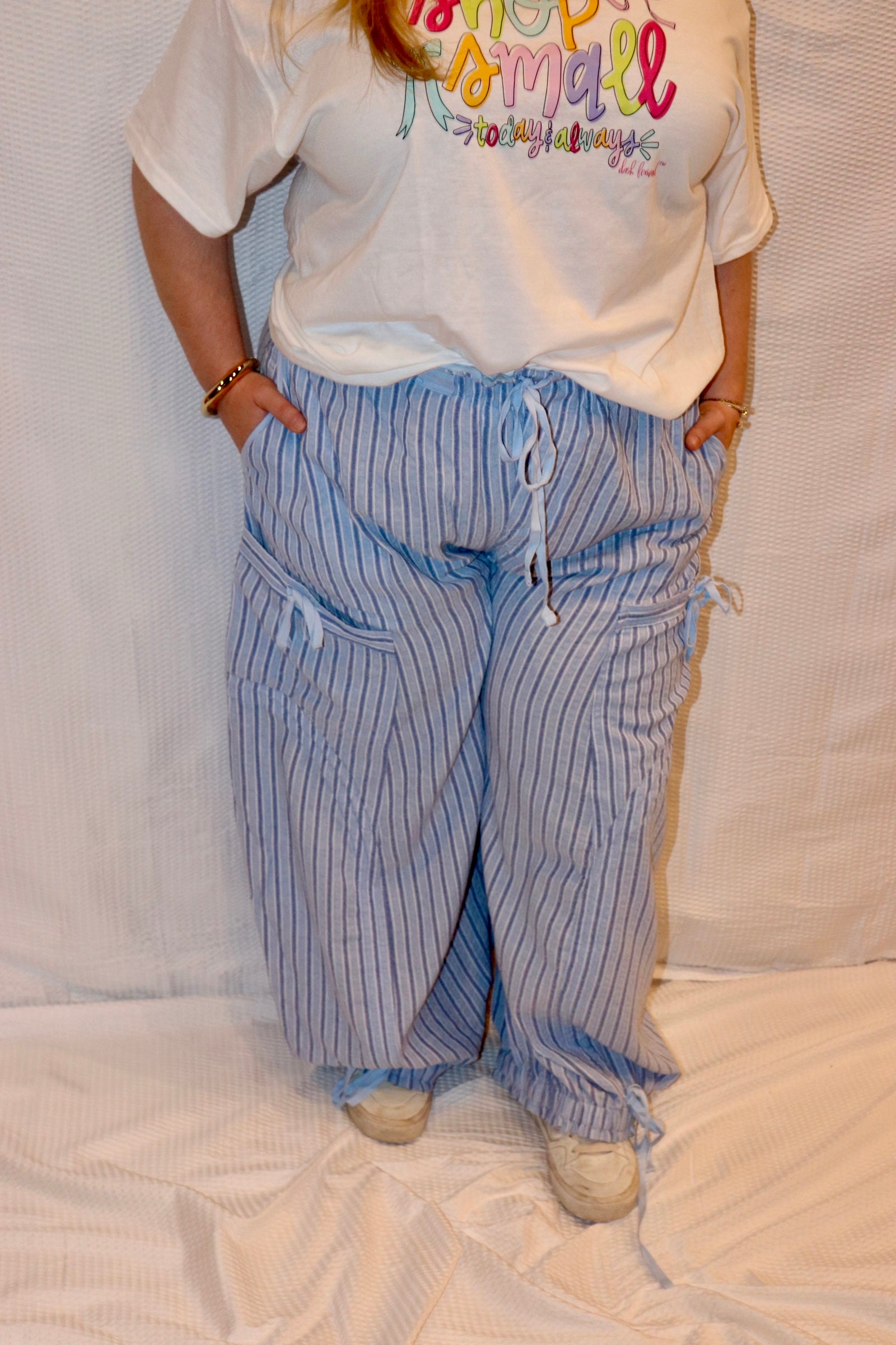 Blue Stripe Cargo Pants