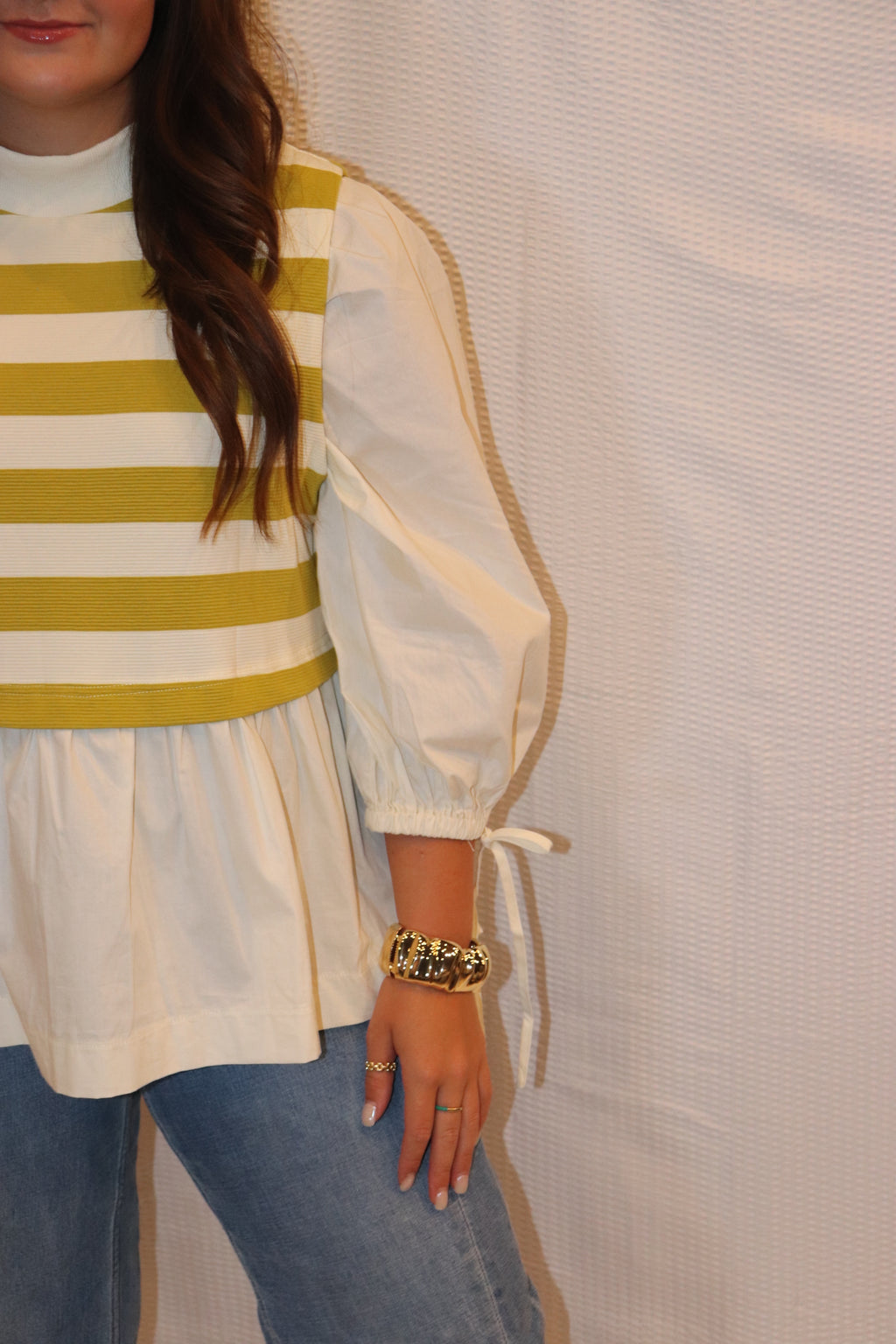 Olive Green Striped Sweater