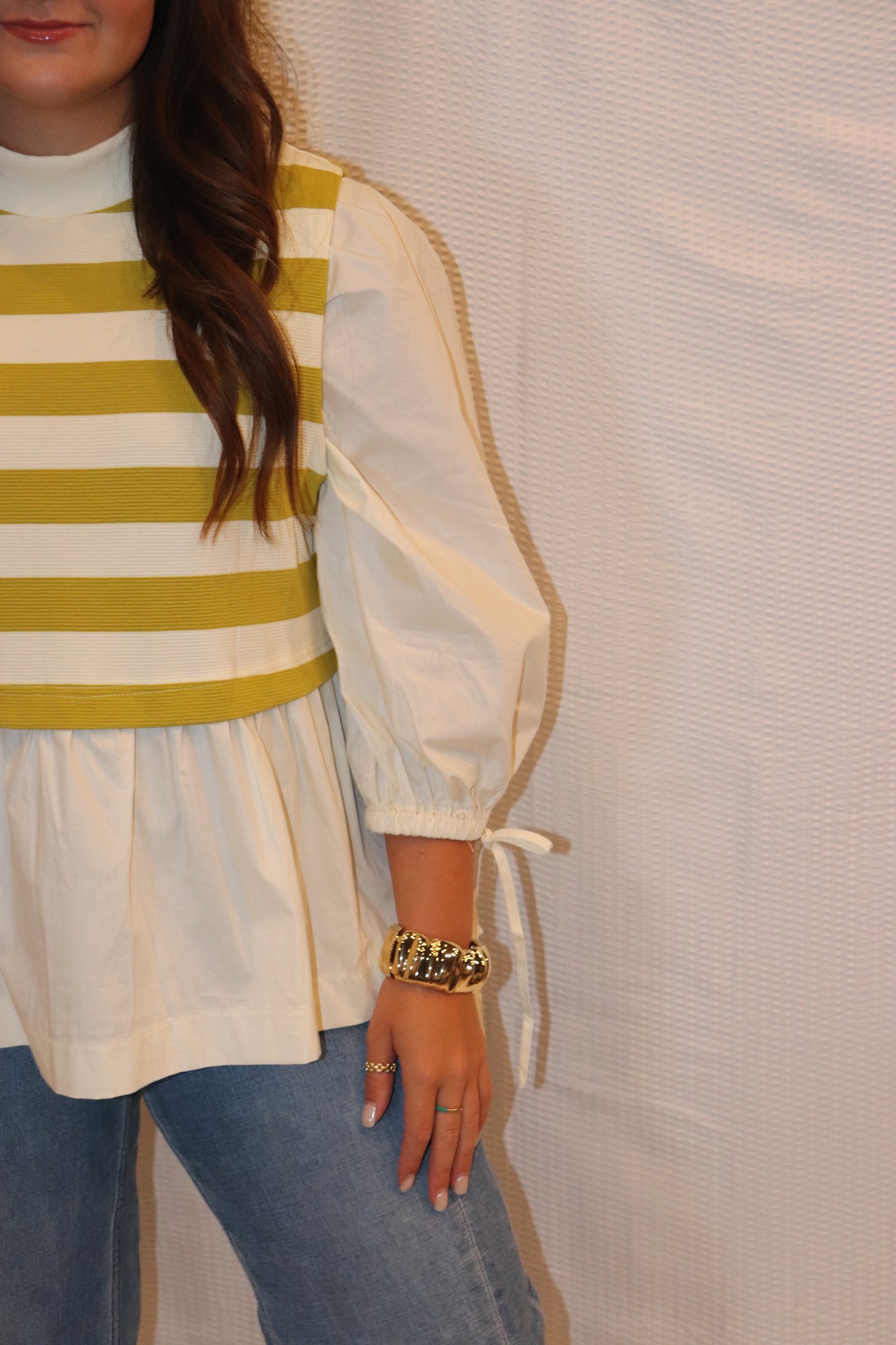 Olive Green Striped Sweater