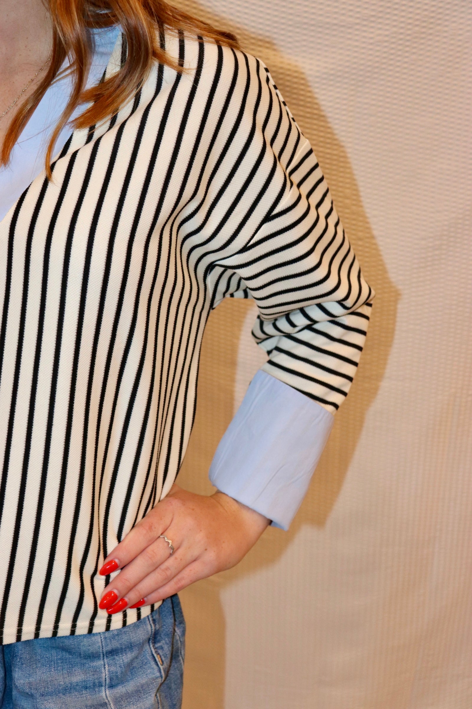 Black and White Collared Shirt